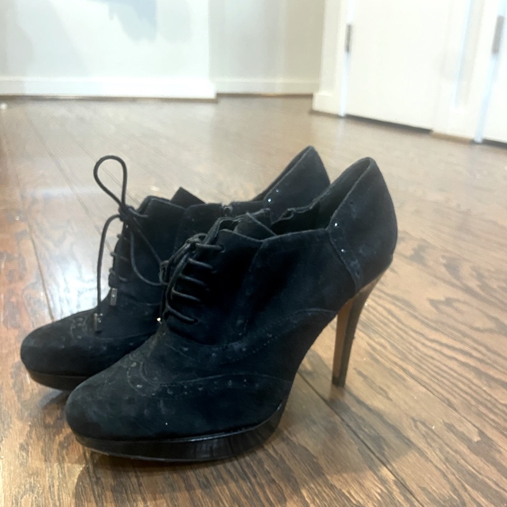 White House Black Market suede lace up pumps